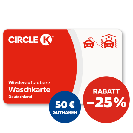 Waschkarte von Circle K 50 €